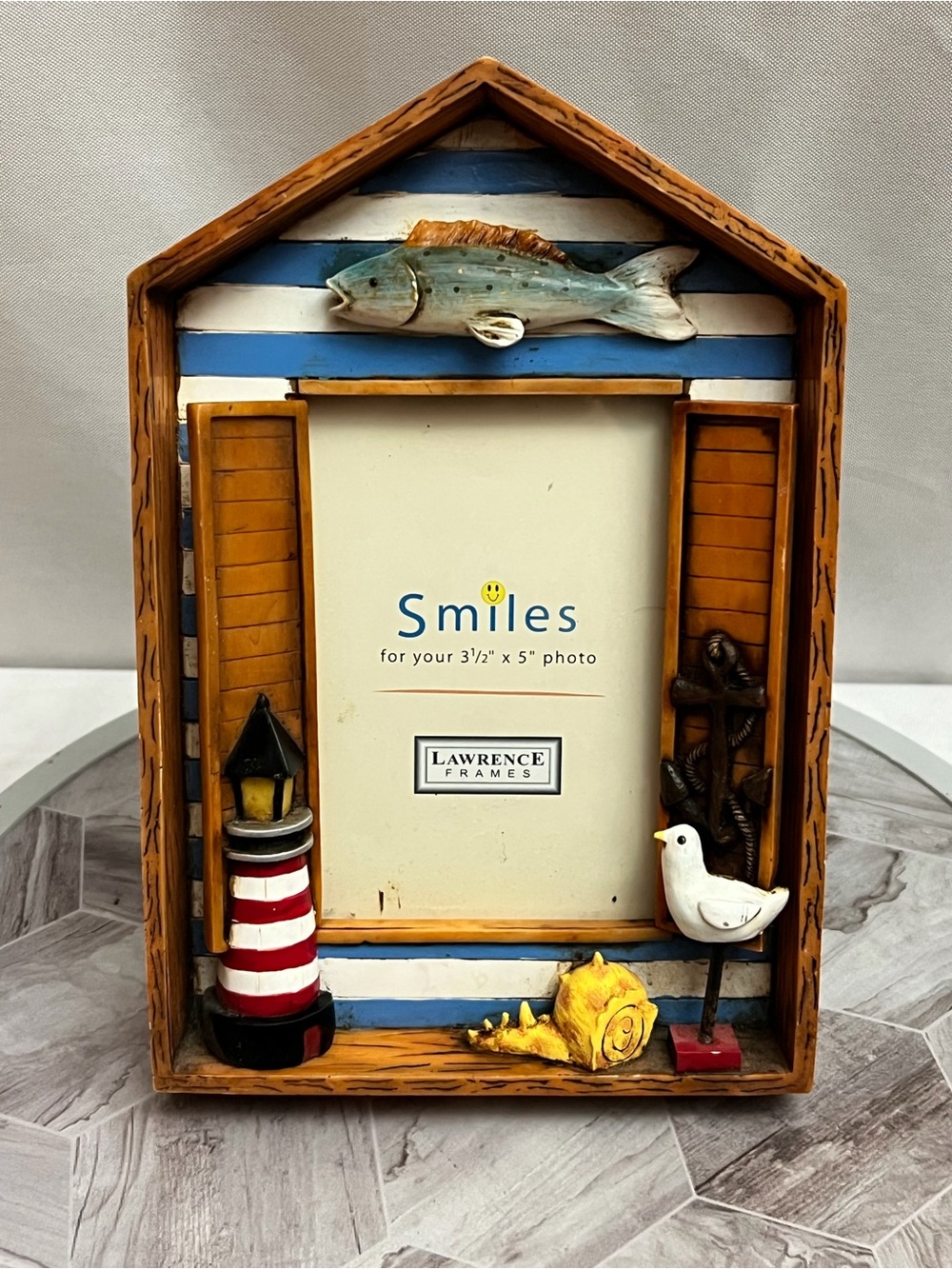 Lawrence Frames Nautical Beach House 3.5x5 Photo Frame Lighthouse Fish Anchor